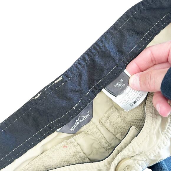 Eddie Bauer Tan Zip Off Hiking Pants Sz L - Picture 2 of 6